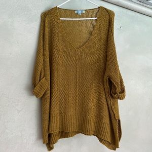 Mustard Yellow Knit Sweater (one size) fits more of a 2-6